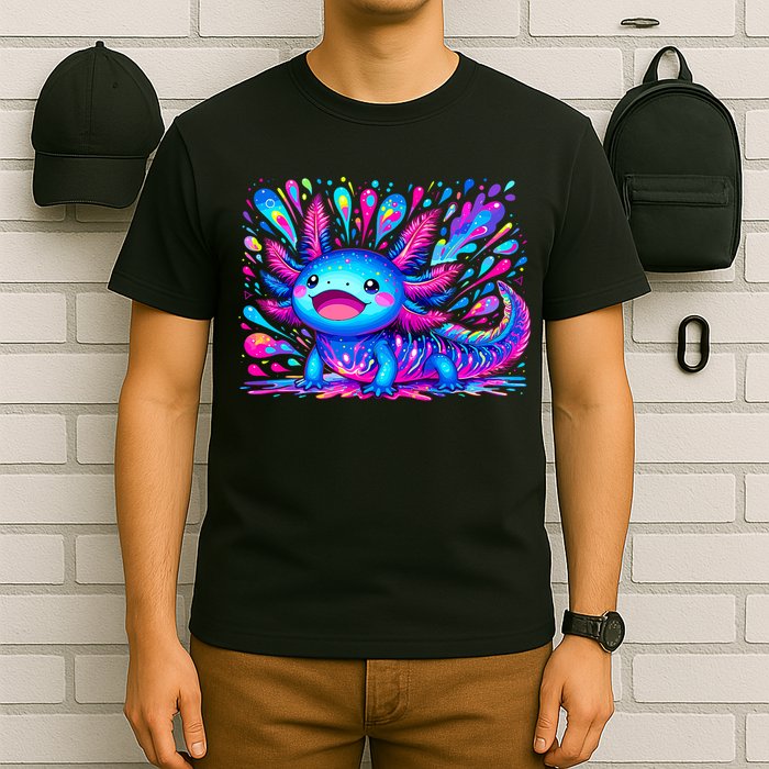 Axolotl Beautiful Colorful Art Axolotl T-Shirt
