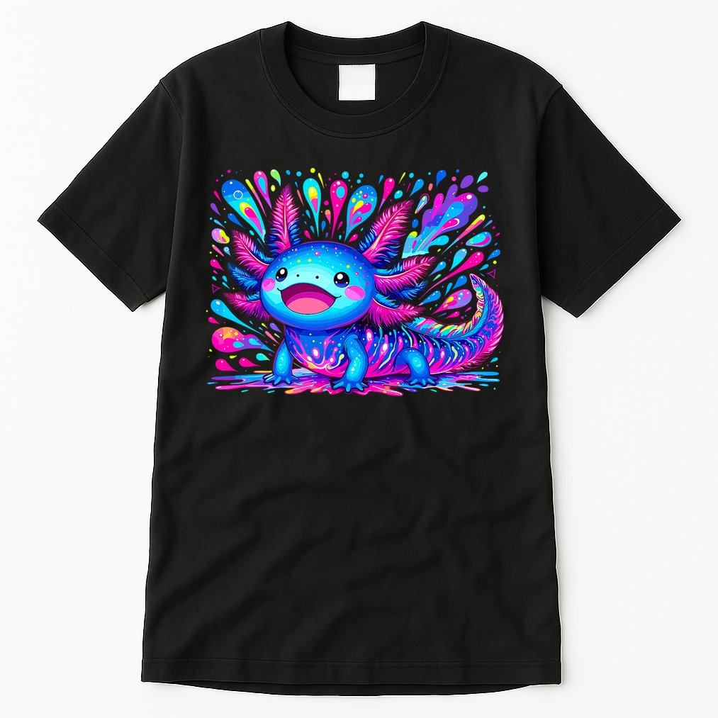 Axolotl Beautiful Colorful Art Axolotl Tall T-Shirt