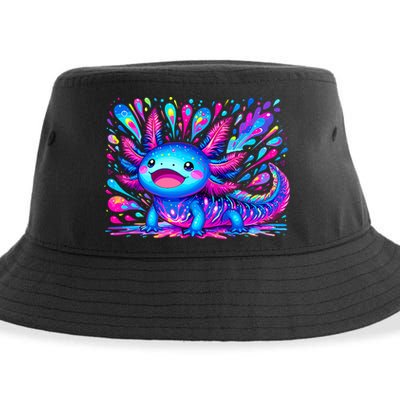 Axolotl Beautiful Colorful Art Axolotl Sustainable Bucket Hat
