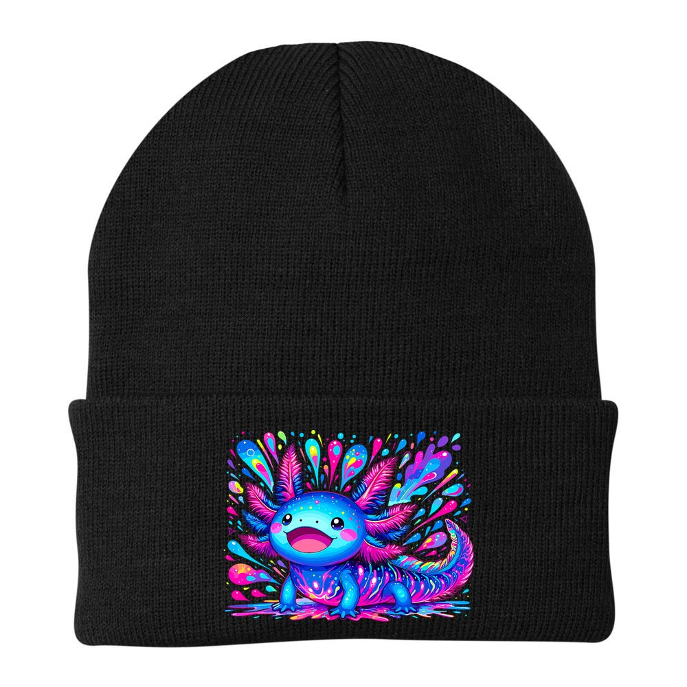 Axolotl Beautiful Colorful Art Axolotl Beanie