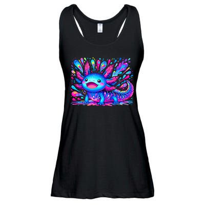 Axolotl Beautiful Colorful Art Axolotl Ladies Essential Flowy Tank