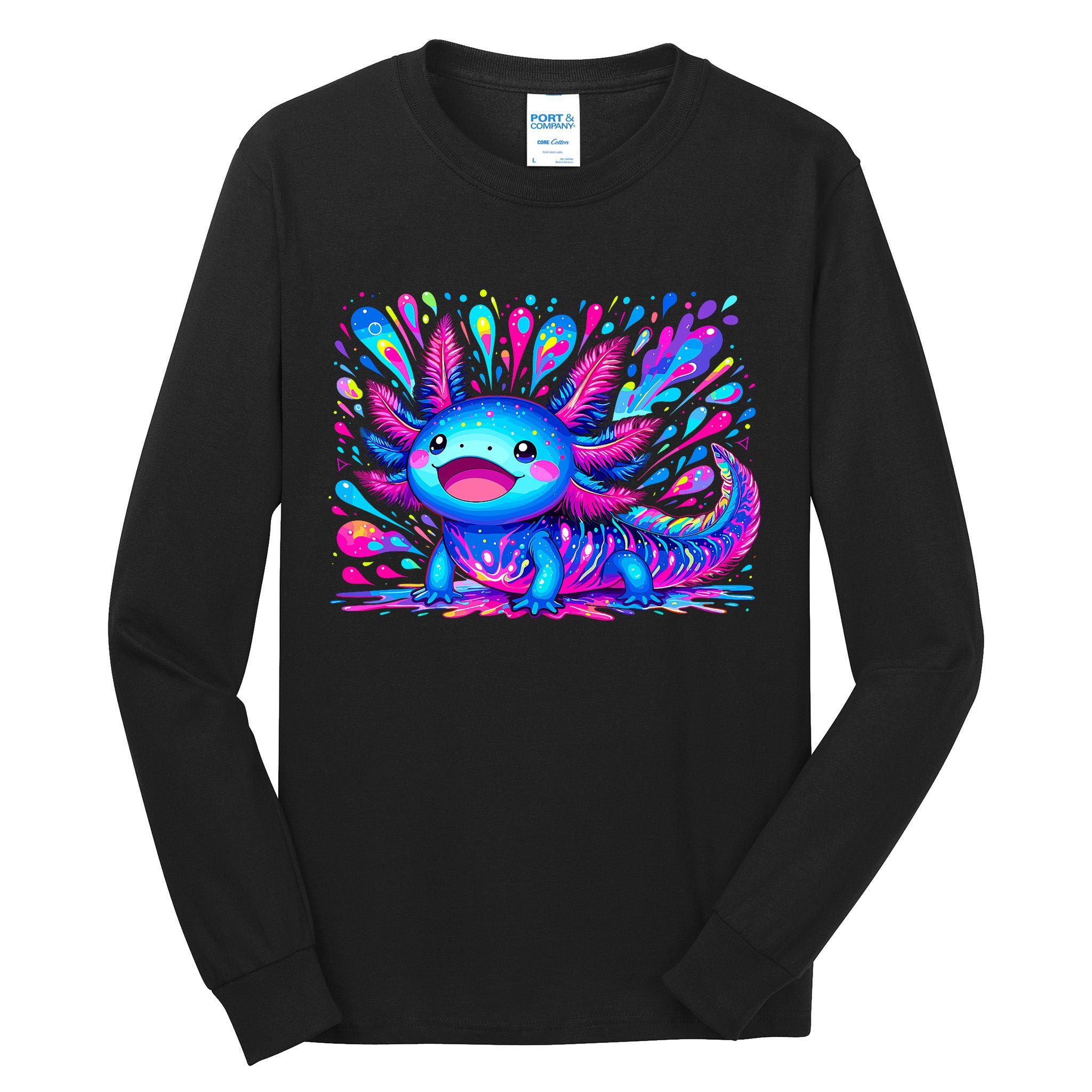 Axolotl Beautiful Colorful Art Axolotl Tall Long Sleeve T-Shirt