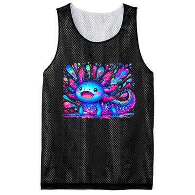 Axolotl Beautiful Colorful Art Axolotl Mesh Reversible Basketball Jersey Tank