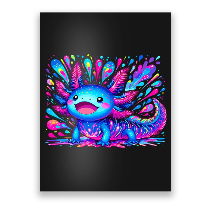 Axolotl Beautiful Colorful Art Axolotl Poster