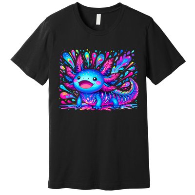 Axolotl Beautiful Colorful Art Axolotl Premium T-Shirt