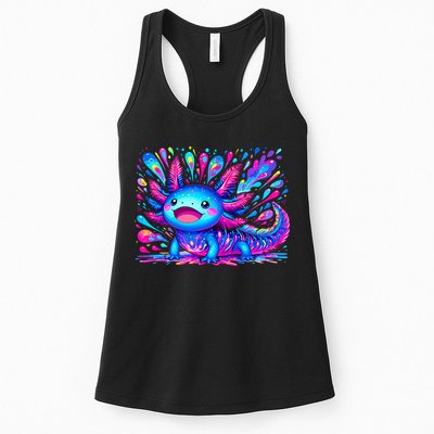 Axolotl Beautiful Colorful Art Axolotl Womens Tank Top