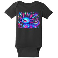 Axolotl Beautiful Colorful Art Axolotl Baby Bodysuit