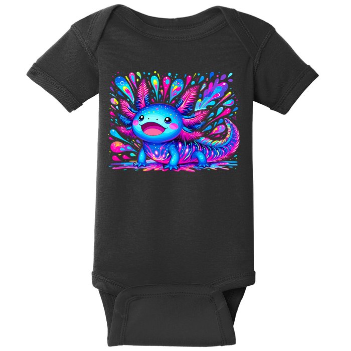Axolotl Beautiful Colorful Art Axolotl Baby Bodysuit
