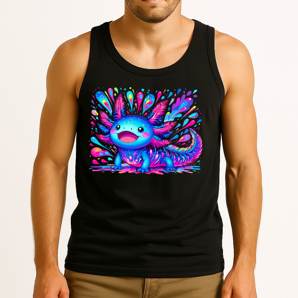 Axolotl Beautiful Colorful Art Axolotl Tank Top