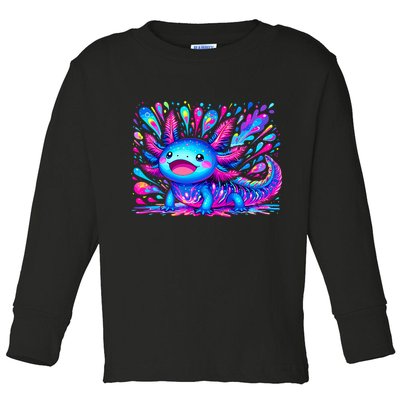 Axolotl Beautiful Colorful Art Axolotl Toddler Long Sleeve Shirt