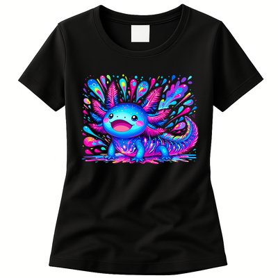 Axolotl Beautiful Colorful Art Axolotl Womens T-Shirt