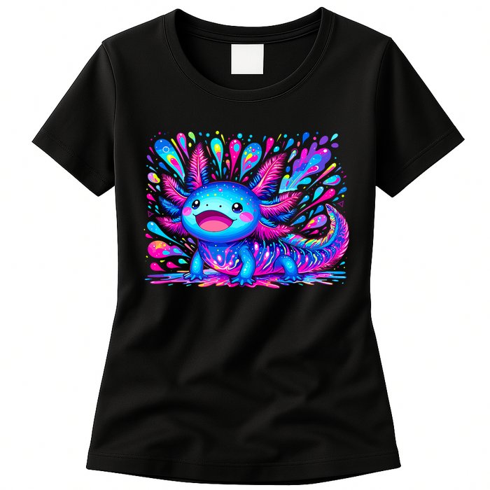 Axolotl Beautiful Colorful Art Axolotl Womens T-Shirt
