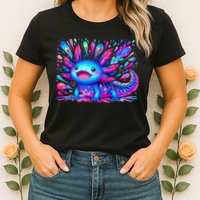 Axolotl Beautiful Colorful Art Axolotl Womens T-Shirt