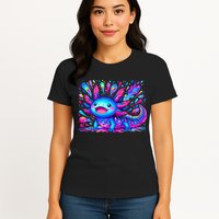 Axolotl Beautiful Colorful Art Axolotl Womens T-Shirt