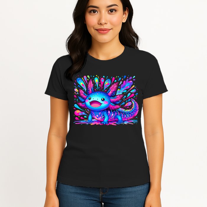 Axolotl Beautiful Colorful Art Axolotl Womens T-Shirt