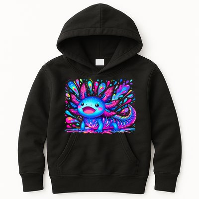Axolotl Beautiful Colorful Art Axolotl Kids Hoodie