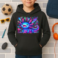 Axolotl Beautiful Colorful Art Axolotl Kids Hoodie