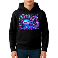 Axolotl Beautiful Colorful Art Axolotl Kids Hoodie