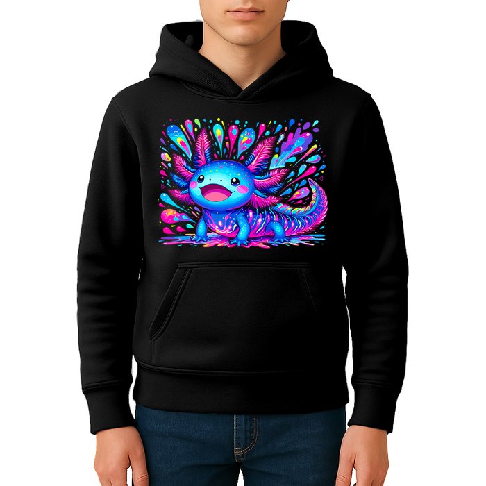 Axolotl Beautiful Colorful Art Axolotl Kids Hoodie