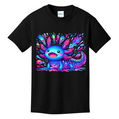 Axolotl Beautiful Colorful Art Axolotl Kids T-Shirt