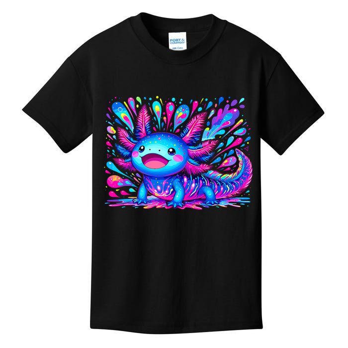 Axolotl Beautiful Colorful Art Axolotl Kids T-Shirt