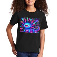 Axolotl Beautiful Colorful Art Axolotl Kids T-Shirt