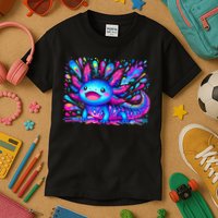 Axolotl Beautiful Colorful Art Axolotl Kids T-Shirt