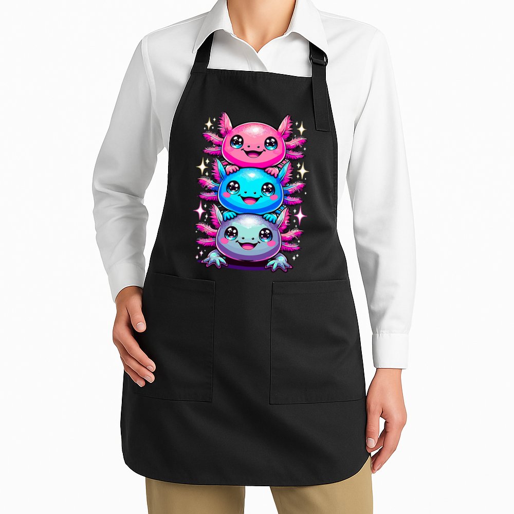 Axolotl Beautiful Colorful Art Axolotls Apron