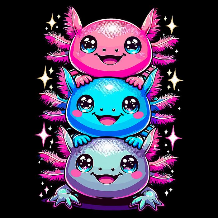 Axolotl Beautiful Colorful Art Axolotls T-Shirt