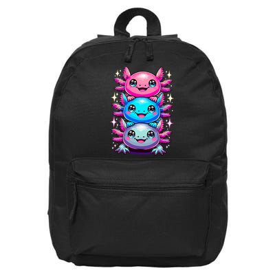 Axolotl Beautiful Colorful Art Axolotls 16 in Basic Backpack