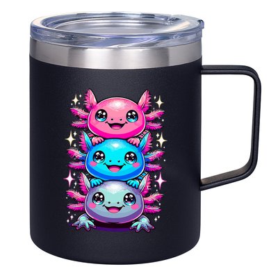 Axolotl Beautiful Colorful Art Axolotls 12oz Stainless Steel Coffee Mug