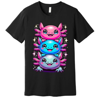Axolotl Beautiful Colorful Art Axolotls Premium T-Shirt