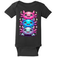 Axolotl Beautiful Colorful Art Axolotls Baby Bodysuit