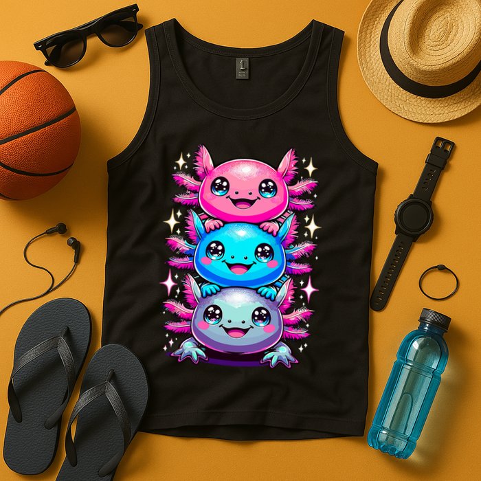 Axolotl Beautiful Colorful Art Axolotls Tank Top