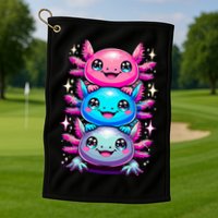 Axolotl Beautiful Colorful Art Axolotls Golf Towel