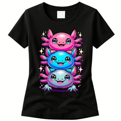 Axolotl Beautiful Colorful Art Axolotls Womens T-Shirt
