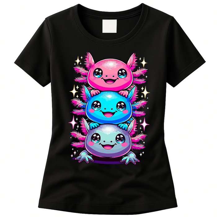 Axolotl Beautiful Colorful Art Axolotls Womens T-Shirt