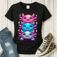 Axolotl Beautiful Colorful Art Axolotls Womens T-Shirt