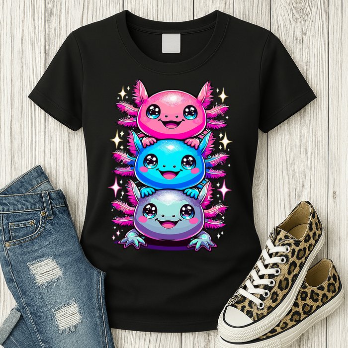 Axolotl Beautiful Colorful Art Axolotls Womens T-Shirt