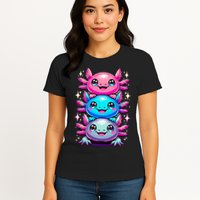 Axolotl Beautiful Colorful Art Axolotls Womens T-Shirt
