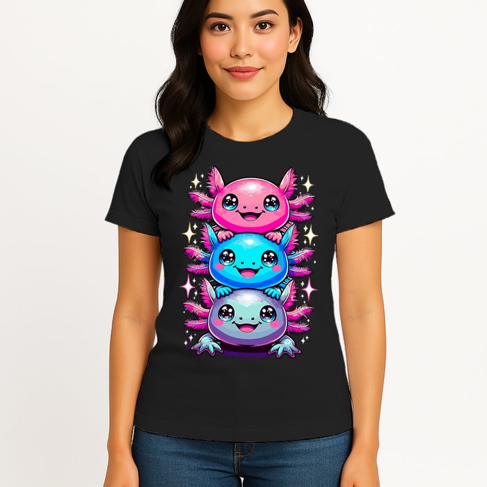 Axolotl Beautiful Colorful Art Axolotls Womens T-Shirt