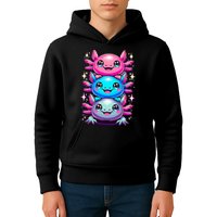 Axolotl Beautiful Colorful Art Axolotls Kids Hoodie