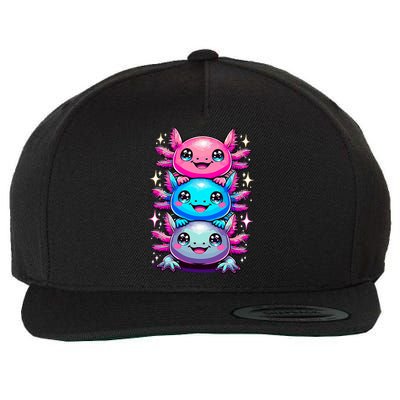 Axolotl Beautiful Colorful Art Axolotls Wool Snapback Cap