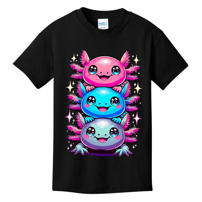 Axolotl Beautiful Colorful Art Axolotls Kids T-Shirt