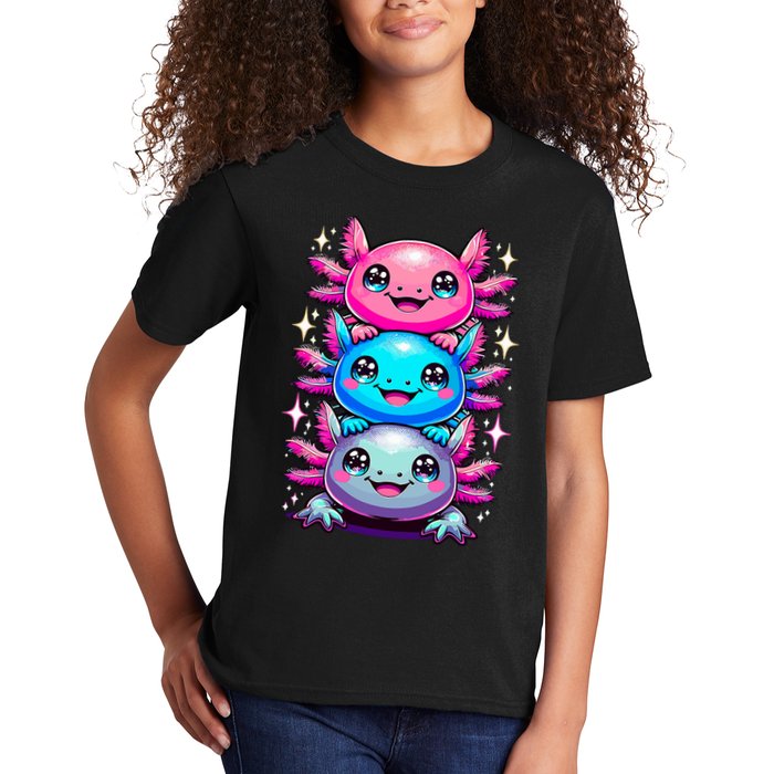 Axolotl Beautiful Colorful Art Axolotls Kids T-Shirt
