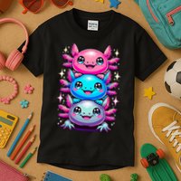 Axolotl Beautiful Colorful Art Axolotls Kids T-Shirt
