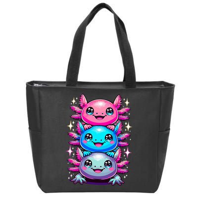 Axolotl Beautiful Colorful Art Axolotls Zip Tote Bag