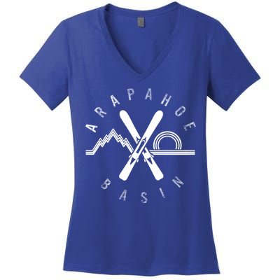 Arapahoe Basin Colorado Skiing Mountain Snowboarding Ski Meaningful Gift Women's V-Neck T-Shirt
