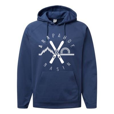 Arapahoe Basin Colorado Skiing Mountain Snowboarding Ski Meaningful Gift Performance Fleece Hoodie