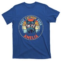 Amelia Best Cat Mom Ever Funny Custom Personalized Name Gift T-Shirt